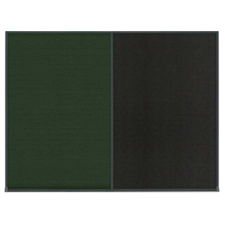United Visual Products Triple Door Radius Plus Corkboard, 96" x UV8006PLUS-BRONZE-MEDGRY